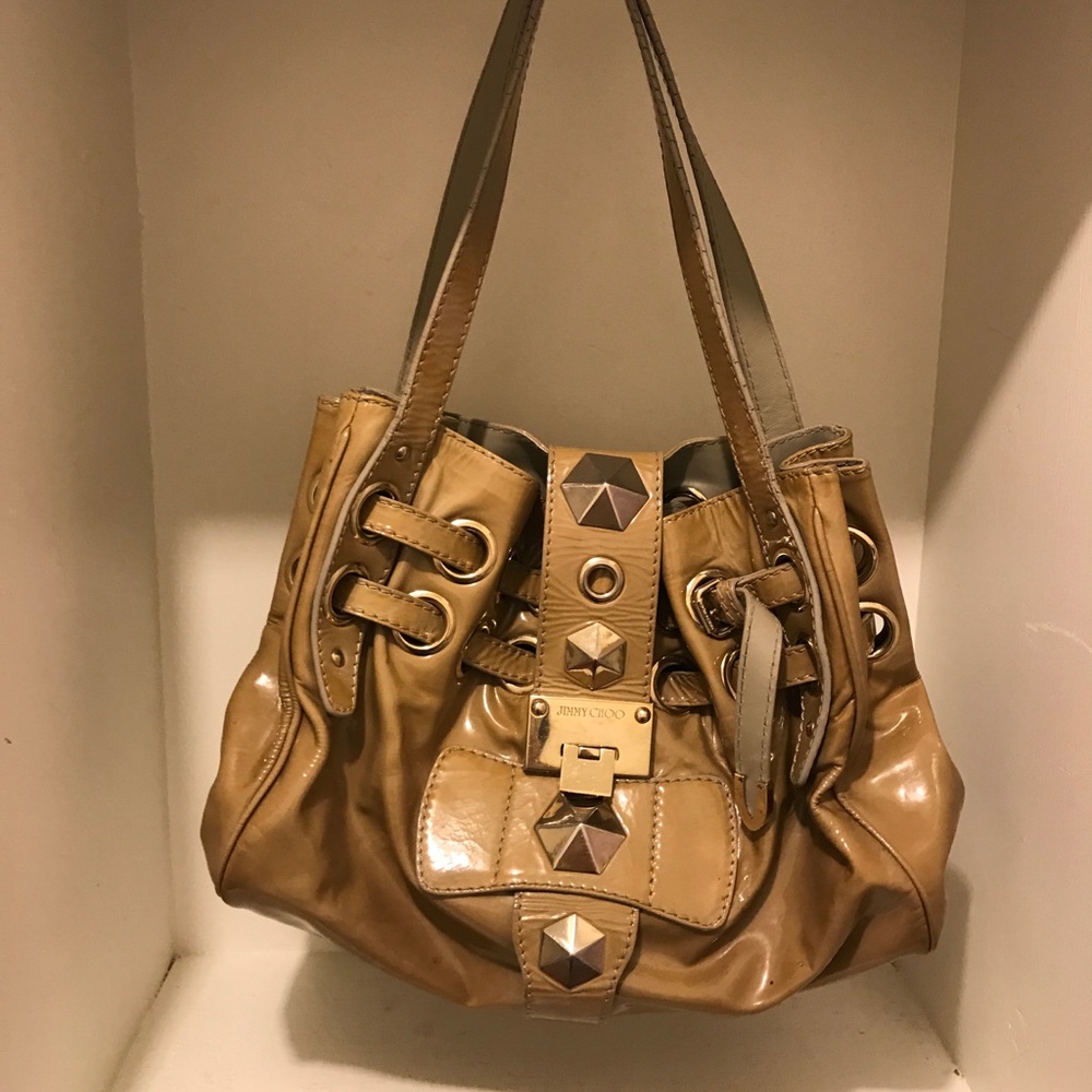 Jimmy Choo Nude patent purse